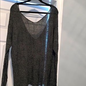 Open back knit sweater